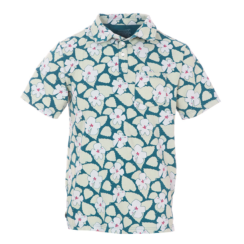 Kickee Pants Men's Print Short Sleeve Performance Jersey Polo