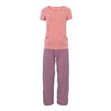 Kickee Pants Women's Short Sleeve Loosey Goosey Tee & Pant Set