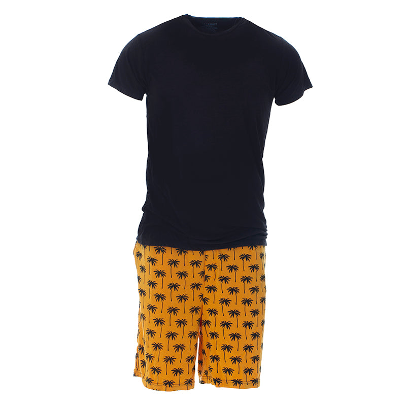 Kickee Pants Men's Print Short Sleeve Pajama Set with Shorts