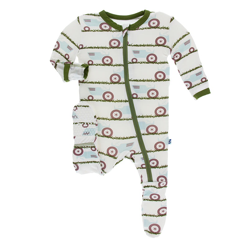 Kickee Pants Print Footie with Zipper