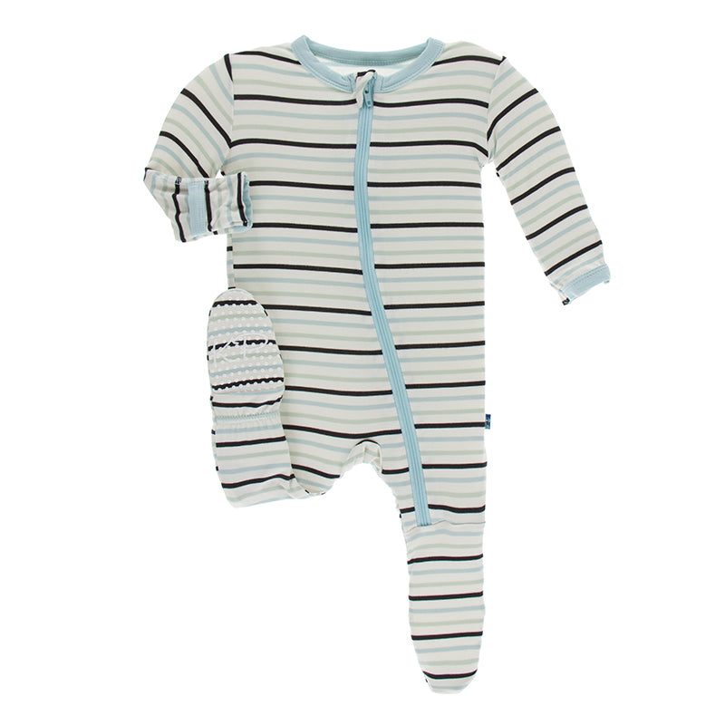 Kickee Pants Print Footie with Zipper