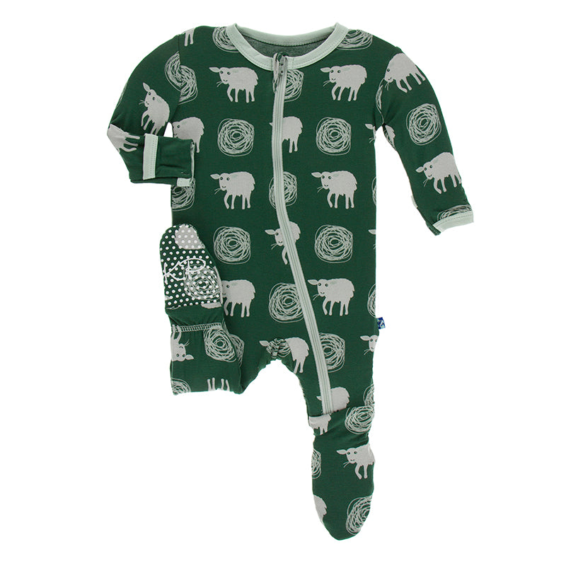 Kickee Pants Print Footie with Zipper
