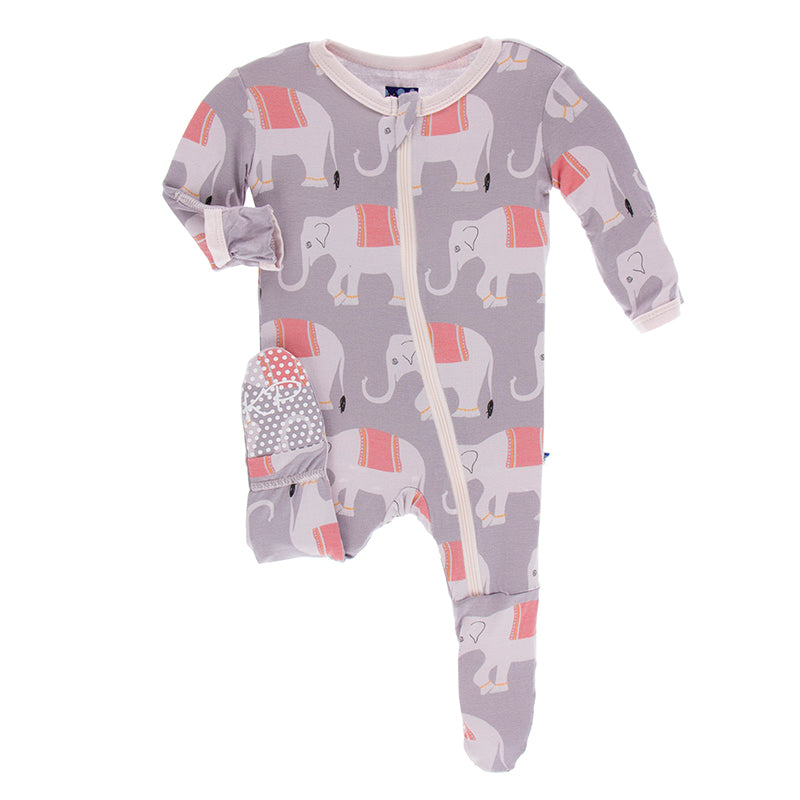 Kickee Pants Print Footie with Zipper