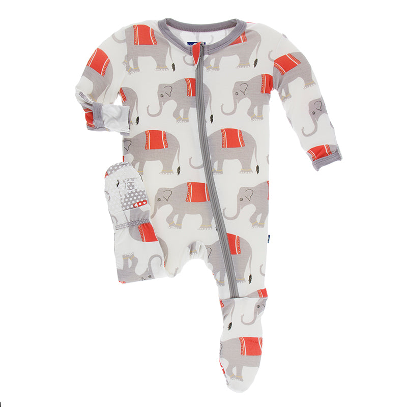 Kickee Pants Print Footie with Zipper