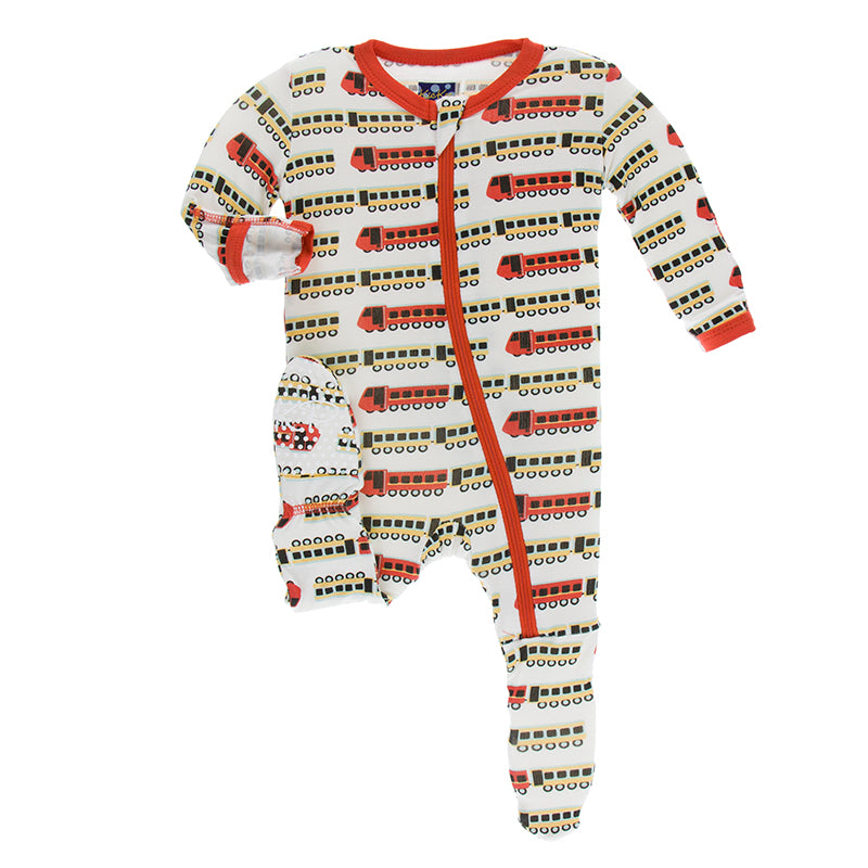 Kickee Pants Print Footie with Zipper