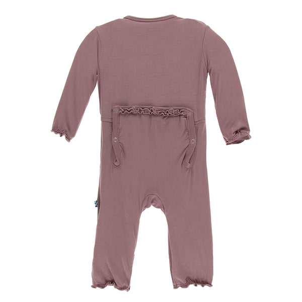 Kickee Pants Solid Muffin Ruffle Coverall with Zipper
