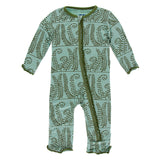 Kickee Pants Print Muffin Ruffle Coverall with Zipper