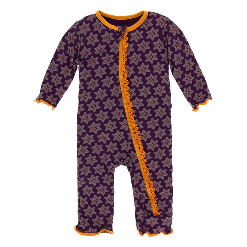 Kickee Pants Print Muffin Ruffle Coverall with Zipper