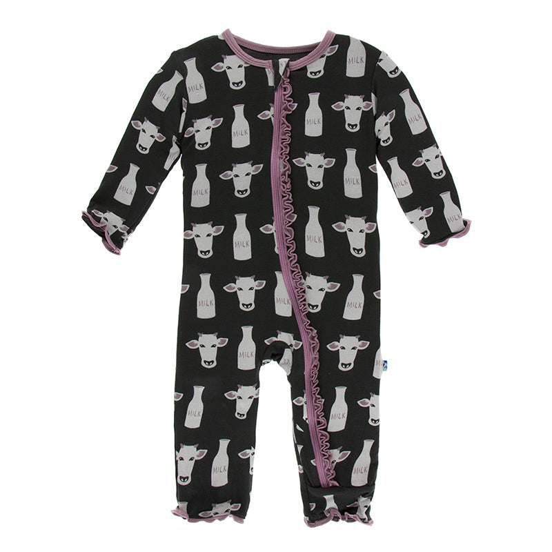 Kickee Pants Print Muffin Ruffle Coverall with Zipper