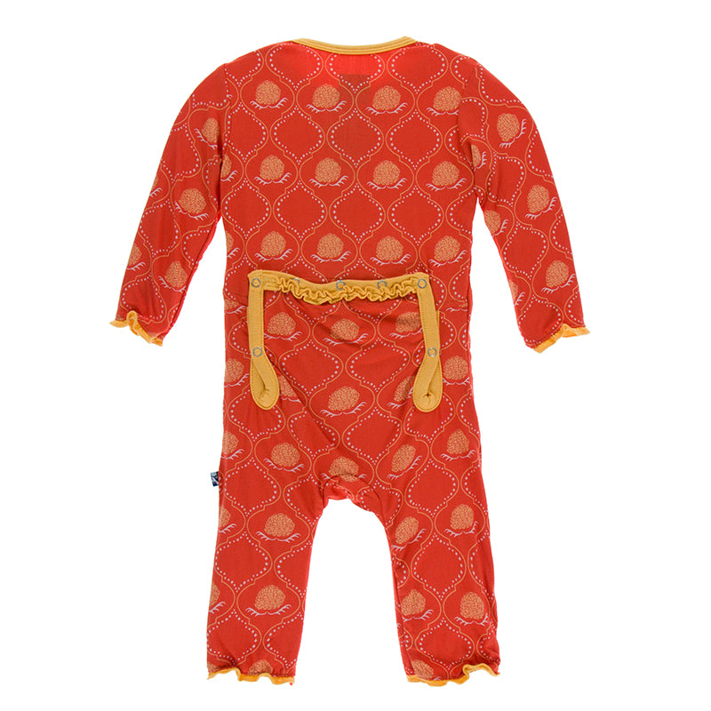 Kickee Pants Print Muffin Ruffle Coverall with Zipper
