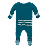 Kickee Pants Solid Muffin Ruffle Footie with Zipper