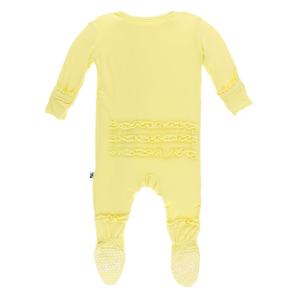 Kickee Pants Solid Muffin Ruffle Footie with Zipper