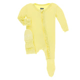 Kickee Pants Solid Muffin Ruffle Footie with Zipper