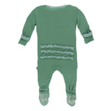 Kickee Pants Solid Muffin Ruffle Footie with Zipper