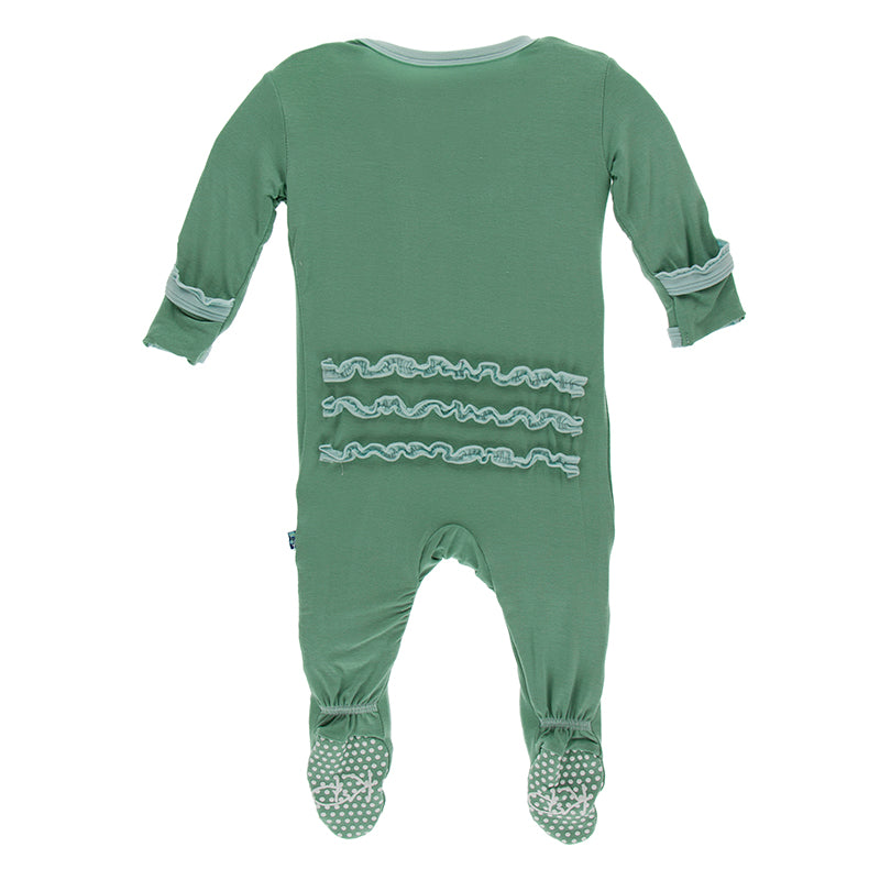 Kickee Pants Solid Muffin Ruffle Footie with Zipper