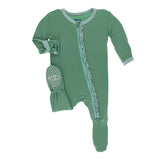 Kickee Pants Solid Muffin Ruffle Footie with Zipper