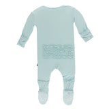 Kickee Pants Solid Muffin Ruffle Footie with Zipper
