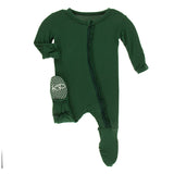 Kickee Pants Solid Muffin Ruffle Footie with Zipper