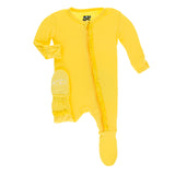 Kickee Pants Solid Muffin Ruffle Footie with Zipper