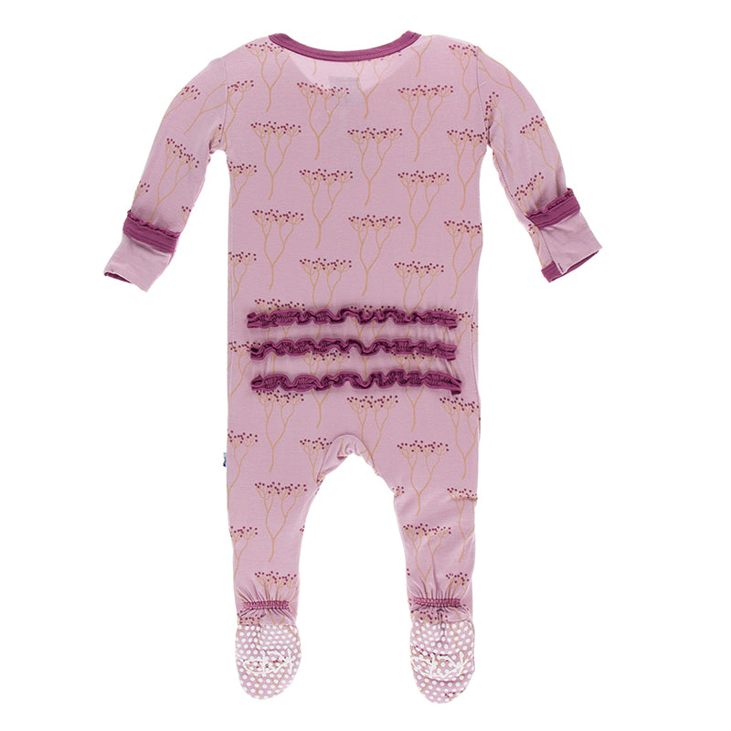 Kickee Pants Print Muffin Ruffle Footie with Zipper