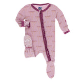Kickee Pants Print Muffin Ruffle Footie with Zipper
