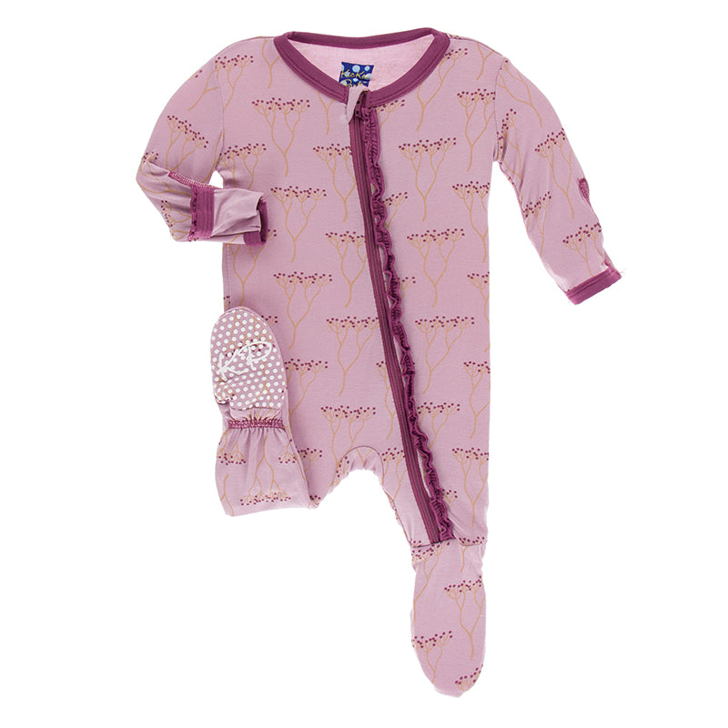 Kickee Pants Print Muffin Ruffle Footie with Zipper