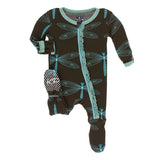 Kickee Pants Print Muffin Ruffle Footie with Zipper