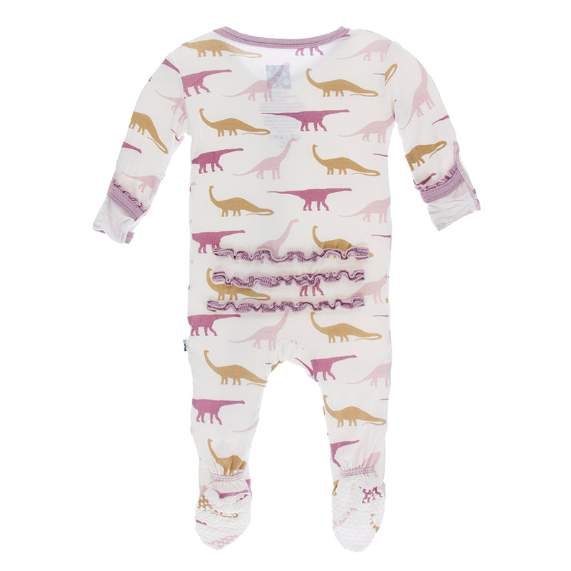 Kickee Pants Print Muffin Ruffle Footie with Zipper