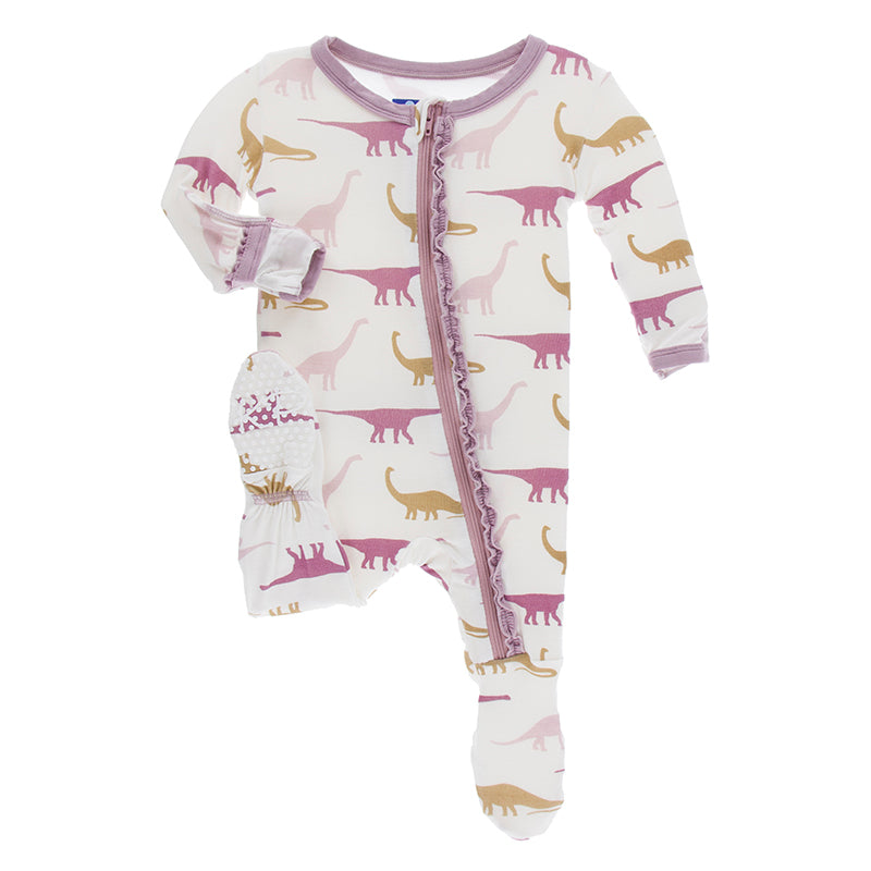 Kickee Pants Print Muffin Ruffle Footie with Zipper