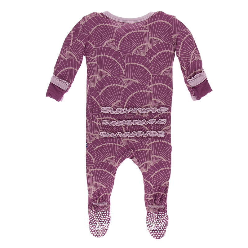 Kickee Pants Print Muffin Ruffle Footie with Zipper