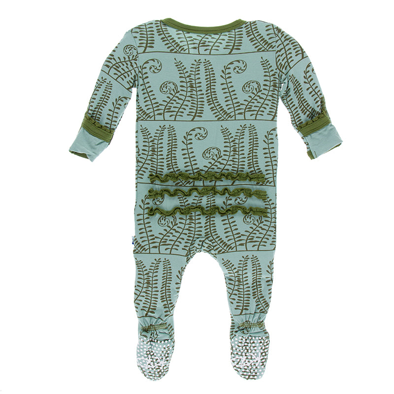 Kickee Pants Print Muffin Ruffle Footie with Zipper
