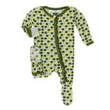 Kickee Pants Print Muffin Ruffle Footie with Zipper
