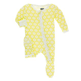 Kickee Pants Print Muffin Ruffle Footie with Zipper