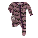 Kickee Pants Print Muffin Ruffle Footie with Zipper