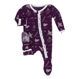 Kickee Pants Print Muffin Ruffle Footie with Zipper