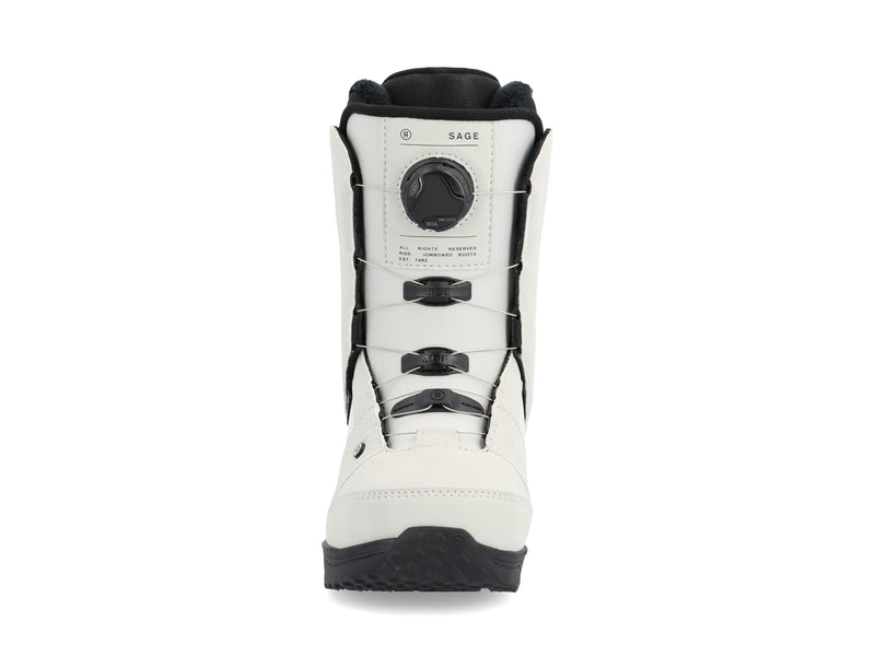 Ride Sage Women Snowboard Boots - Front view, showcasing H4 BOA® Coiler Fit System and Intuition™ Plush Foam Liners