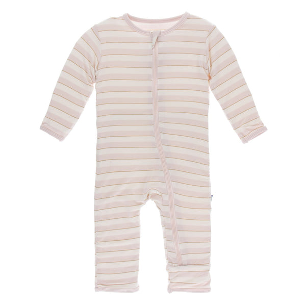 KicKee Pants Bamboo Print Coverall with Zipper