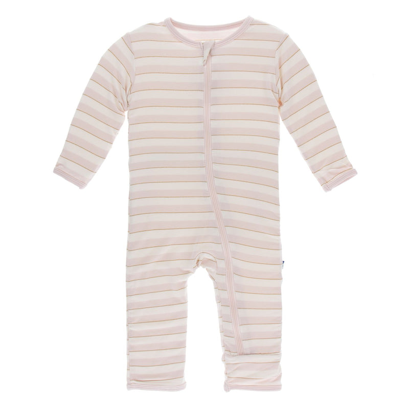 KicKee Pants Bamboo Print Coverall with Zipper