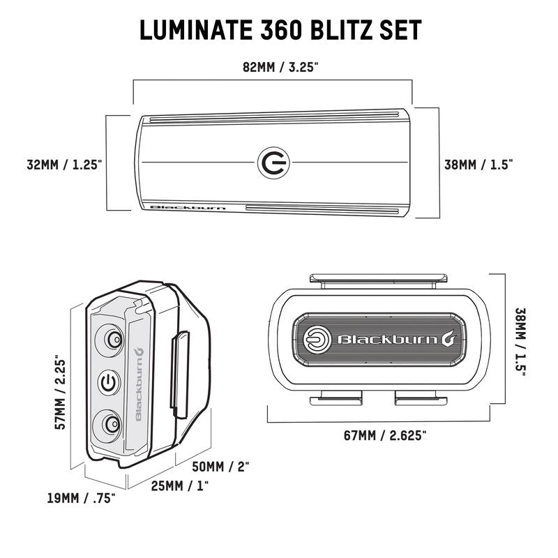 Blackburn Luminate 360 Blitz Light Set