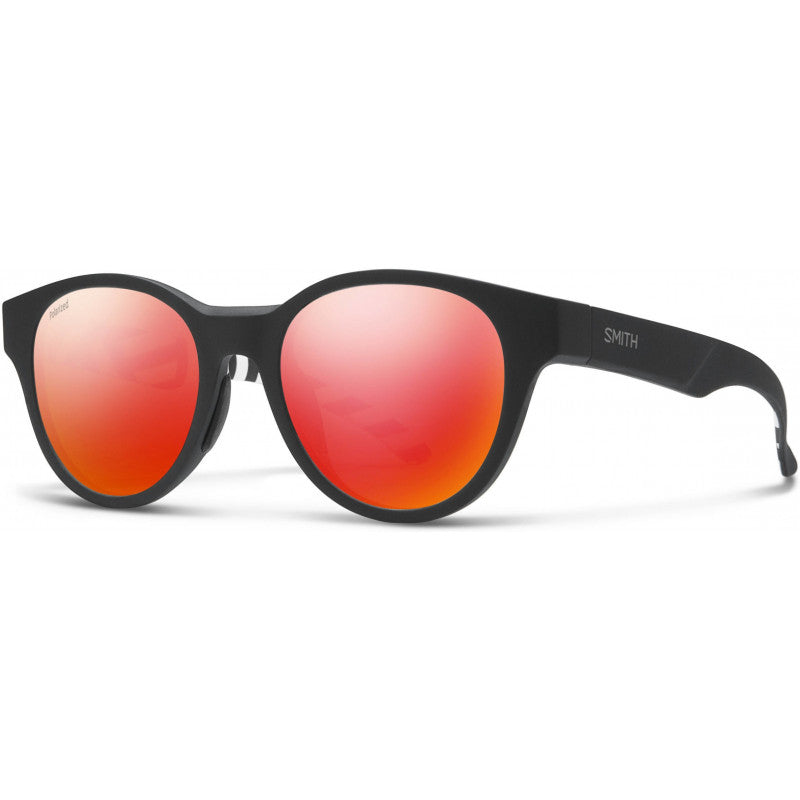 Smith Optics Snare Sunglasses Matte Black Frame Polarized Red Mirror Lens