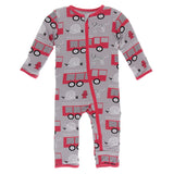 KicKee Pants Bamboo Print Coverall with Zipper