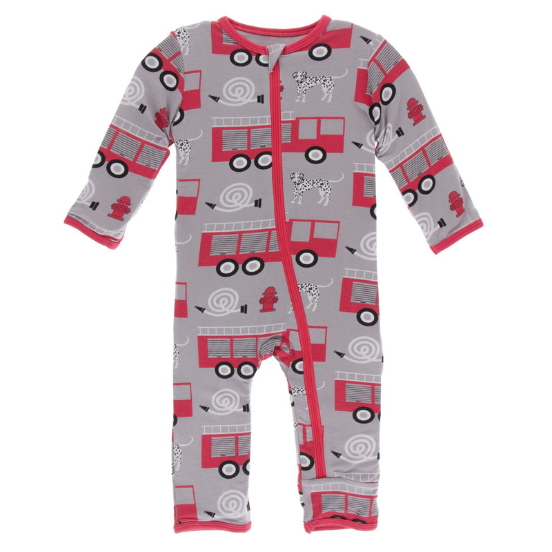 KicKee Pants Bamboo Print Coverall with Zipper