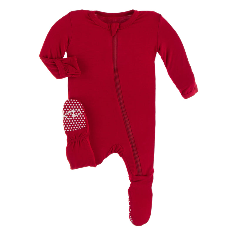KicKee Pants Bamboo Solid Footie with Zipper