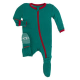 KicKee Pants Bamboo Solid Footie with Zipper