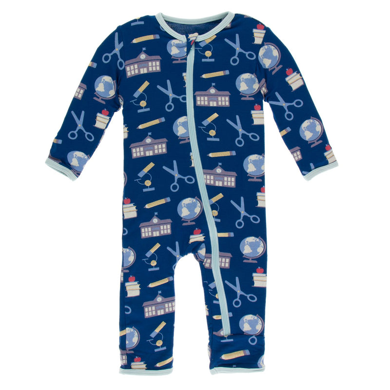 KicKee Pants Bamboo Print Coverall with Zipper