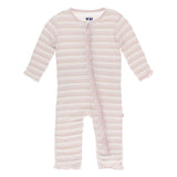 KicKee Pants Bamboo Print Muffin Ruffle Coverall with Zipper