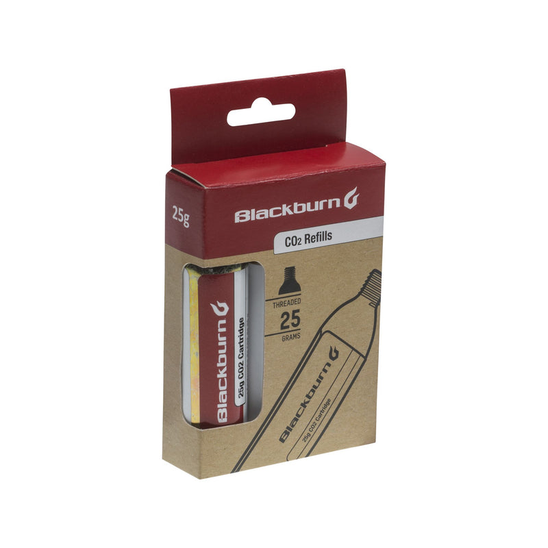 Blackburn 25g CO2 Cartridges - Threaded for Cycling Tire Inflation